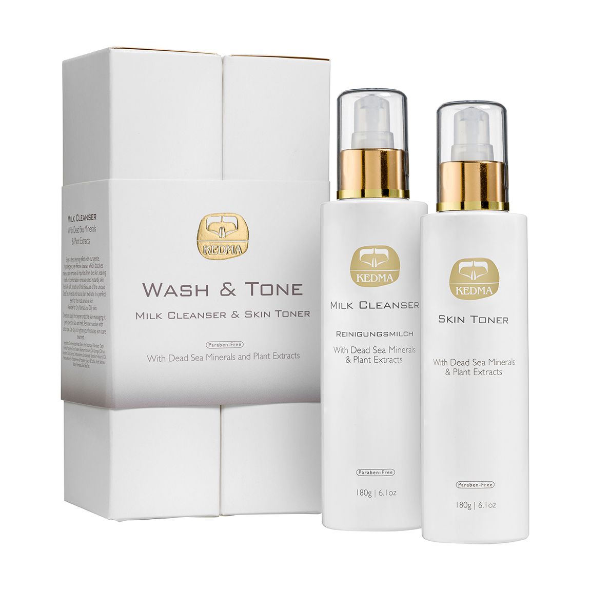 Wash & Tone Milk Cleanser & Skin Toner Set - 2x180g main product photo