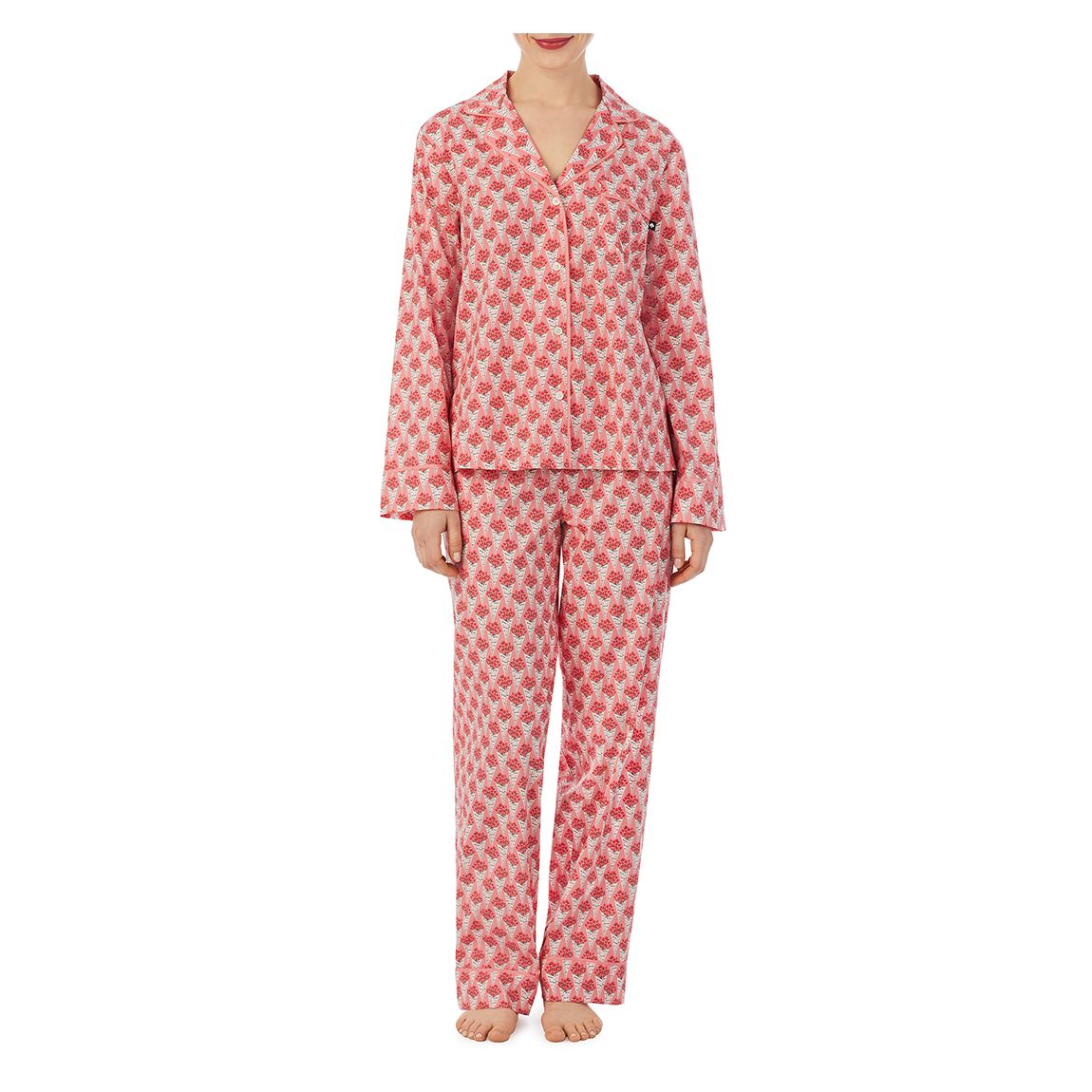 Pink Multi Print Long Notch Pj Set main product photo