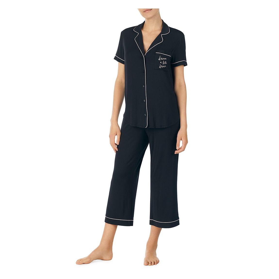 Black Cropped Pyjama Set main product photo