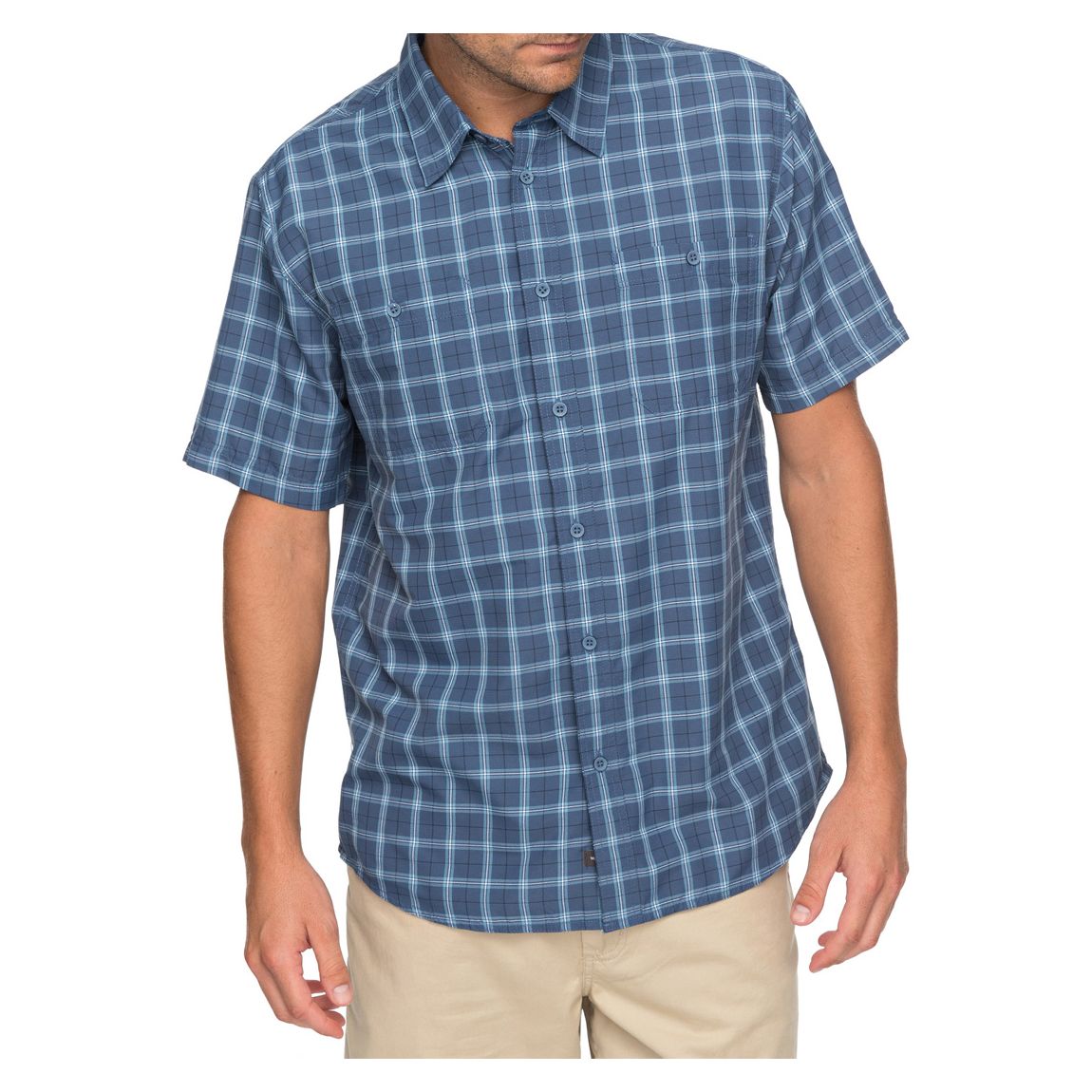Blue Waterman Wake Plaid Technical Short Sleeve Shirt main product photo