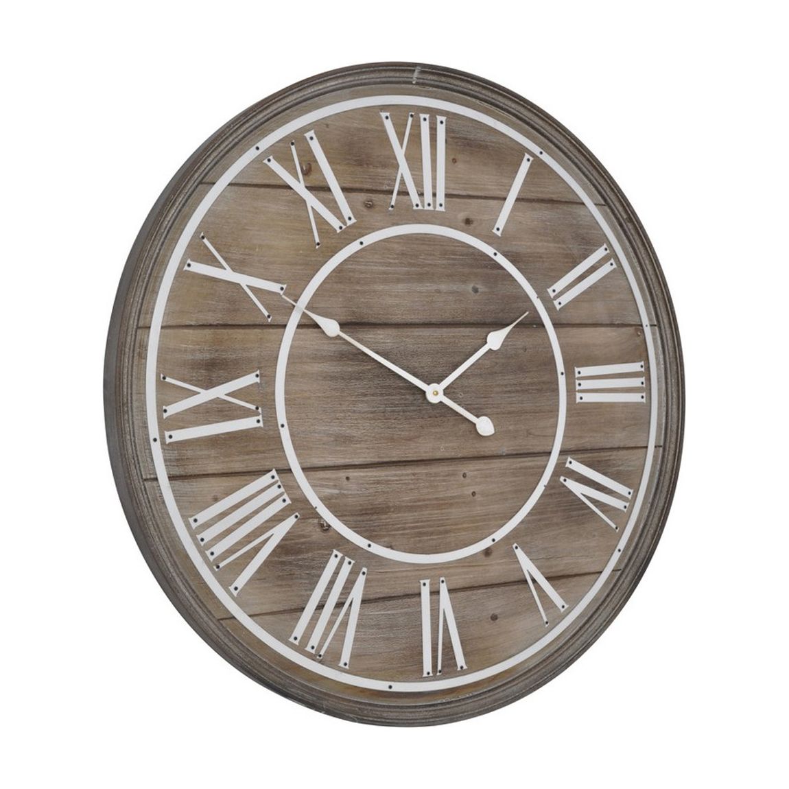 Iconic Hemsby Wall Clock, Bleach Wooden main product photo