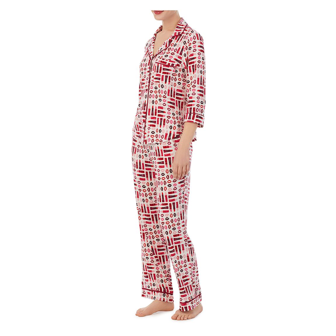 Red Multi 3/4 Notch PJ Set main product photo