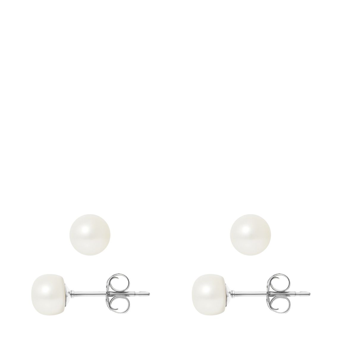 White/Silver Real Cultured Freshwater Pearl Earrings main product photo