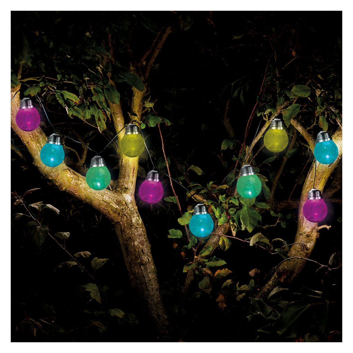 Set Of 10 Crackle Globe Solar Lights main product photo