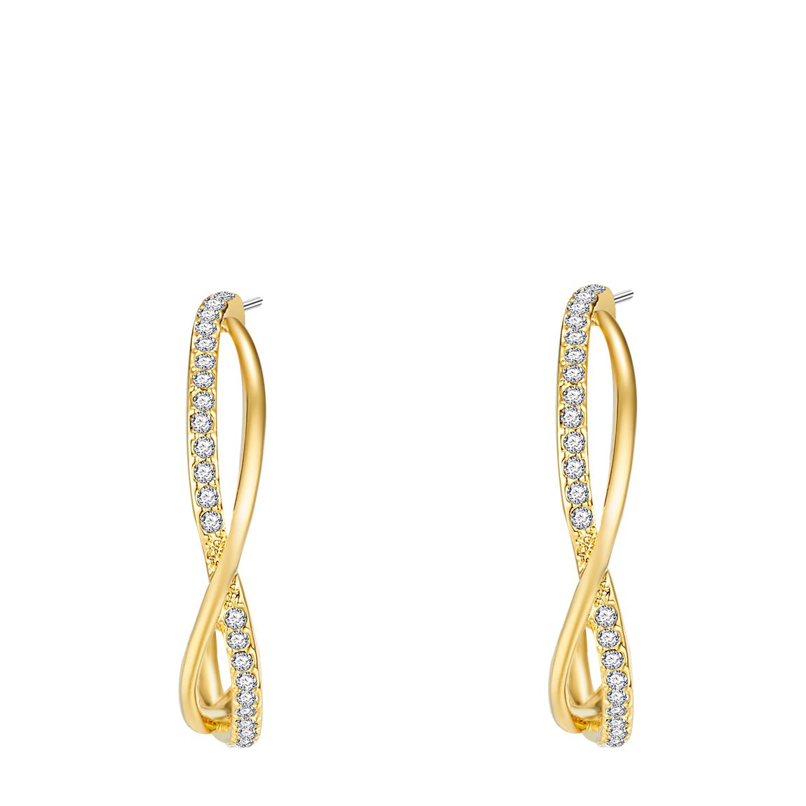 Gold Crossover Hoop Earrings main product photo