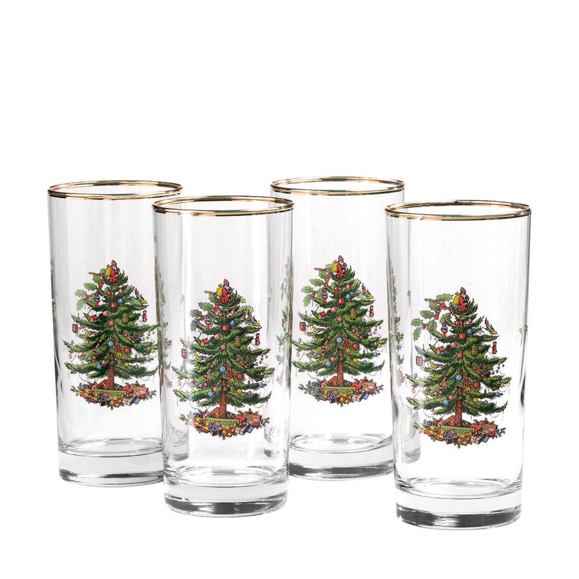 Set of 4 Christmas Tree Highball Glasses main product photo