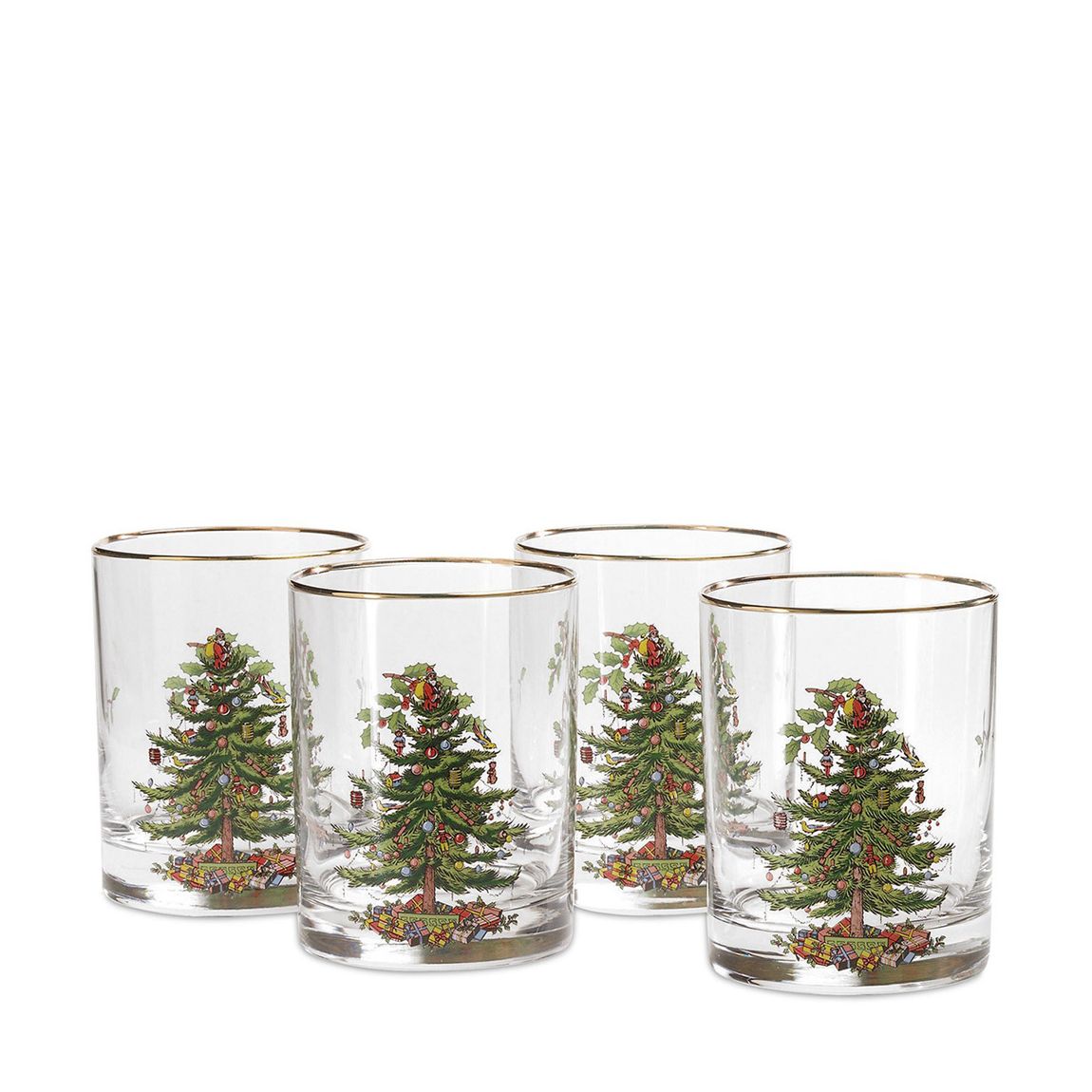 Set of 4 Christmas Tree Double Old Fashioned Glasses main product photo