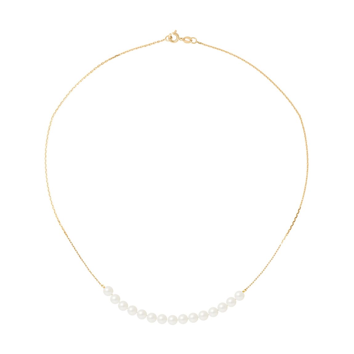 Yellow Gold Necklace with Real Cultured Freshwater Pearls main product photo