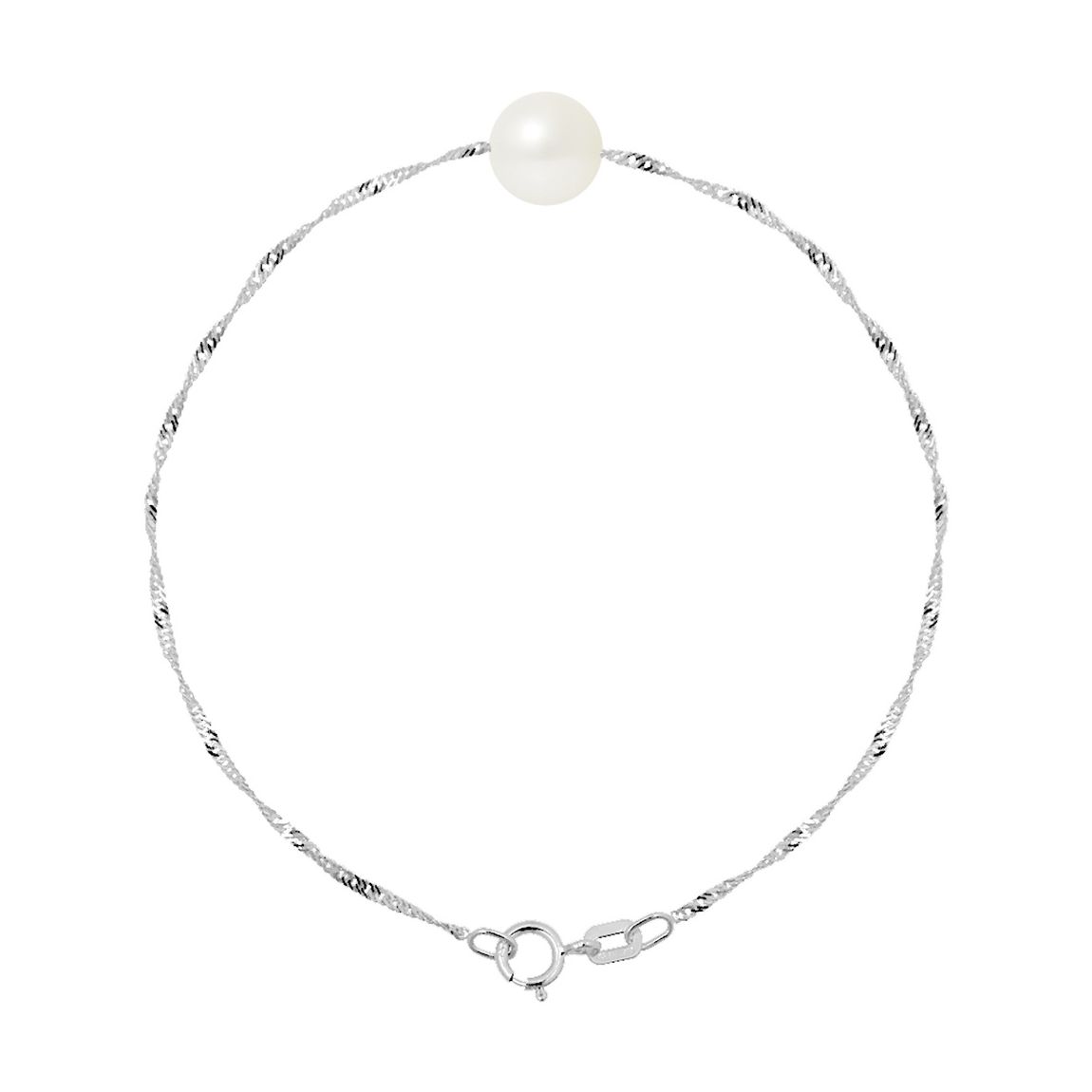 White Gold Bracelet with Real Cultured Freshwater Pearls main product photo