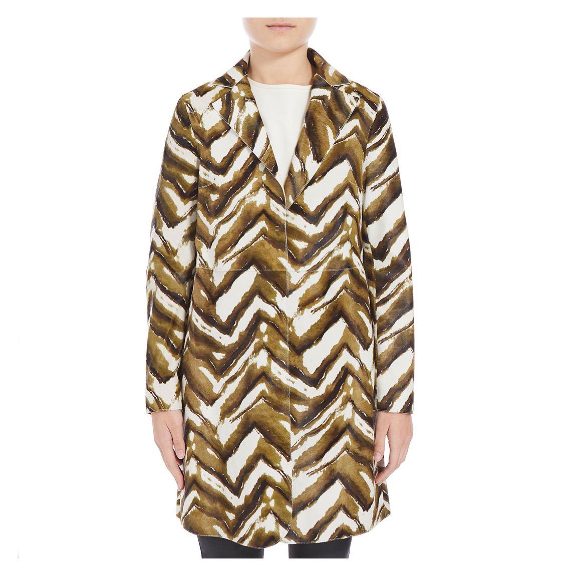 Multi Printed Leather Coat main product photo