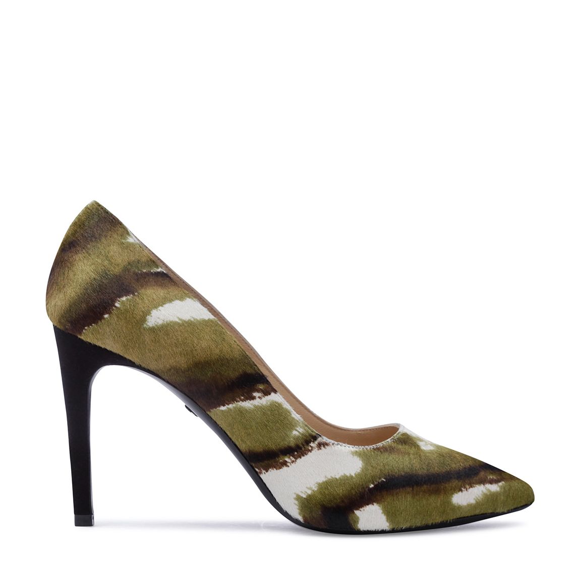 Khaki Textured Le Pliage Heritage Luxe Heeled Pumps main product photo