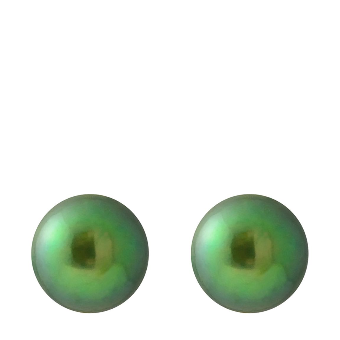 White Flower Button Pearl Earrings 8-9mm main product photo
