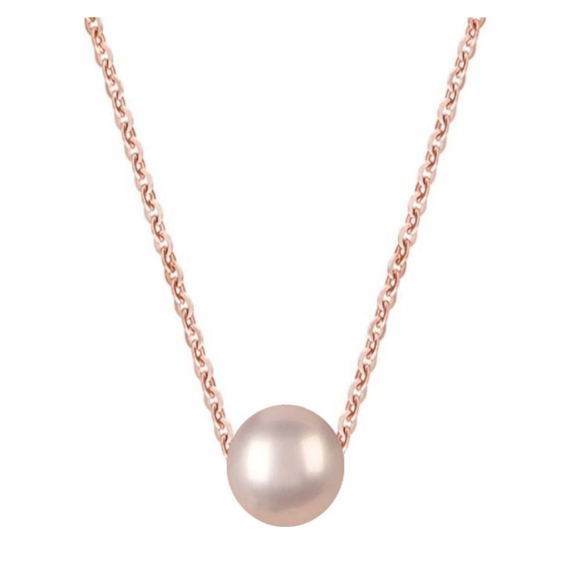 18K Rose Gold Champagne Pearl Necklace main product photo