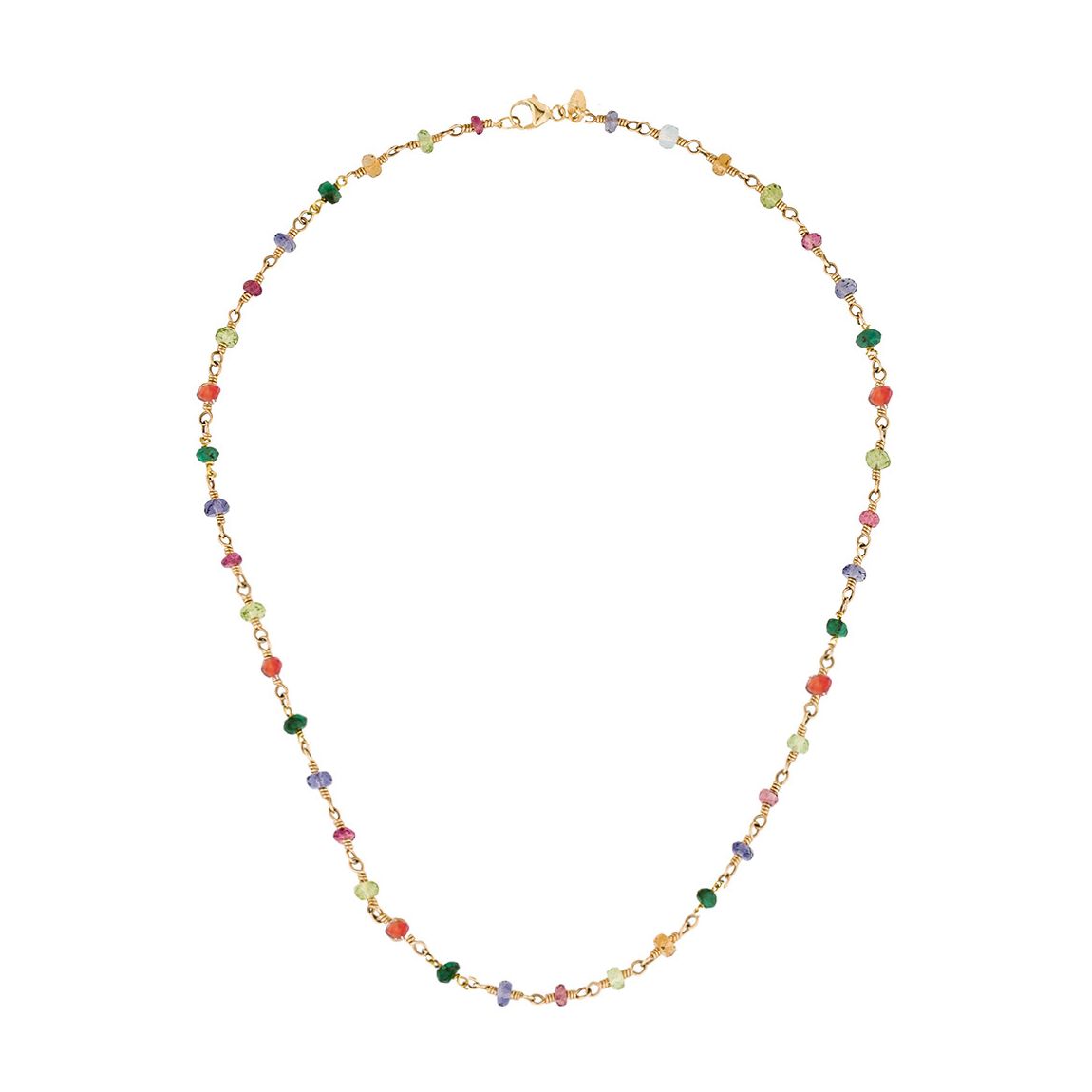 18K Gold Multi Gemstone Necklace main product photo