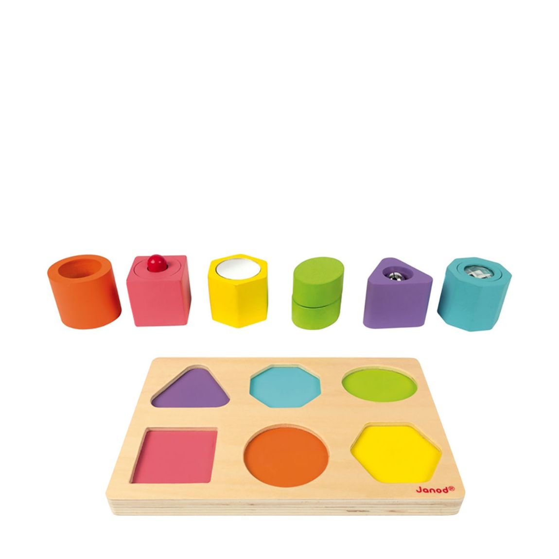 I Wood Shapes Sounds 6-Block Puzzle main product photo