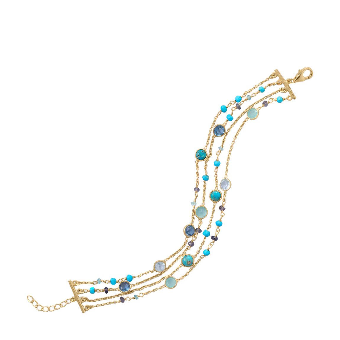 Turquoise and Blue Topaz Gemstone Bracelet main product photo