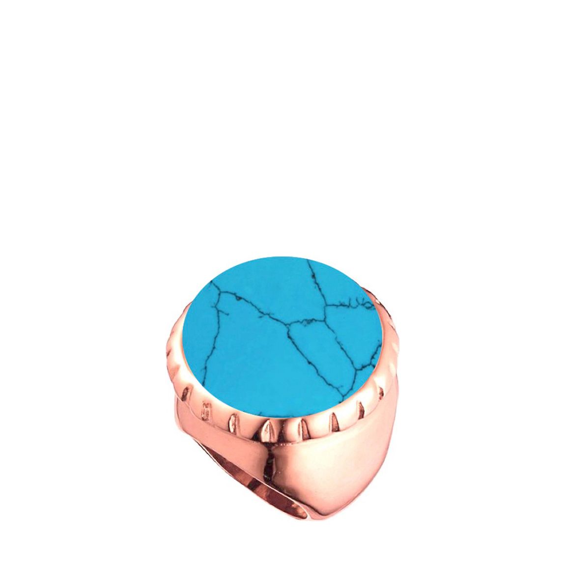 18k Rose Gold Plated Turquoise Statement Ring main product photo