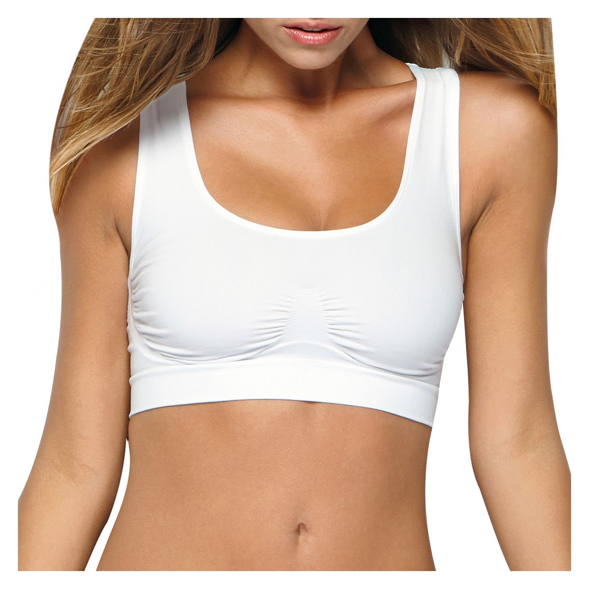 White Comfort Sport Bra main product photo