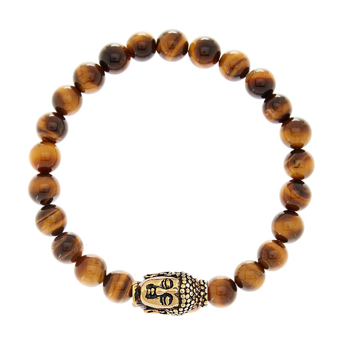 Brown / Gold Tiger Eye Carved Buddha Bracelet main product photo