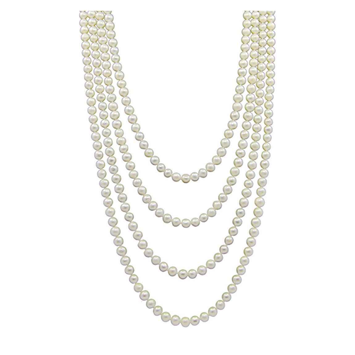 White Endless Long Pearl Necklace main product photo