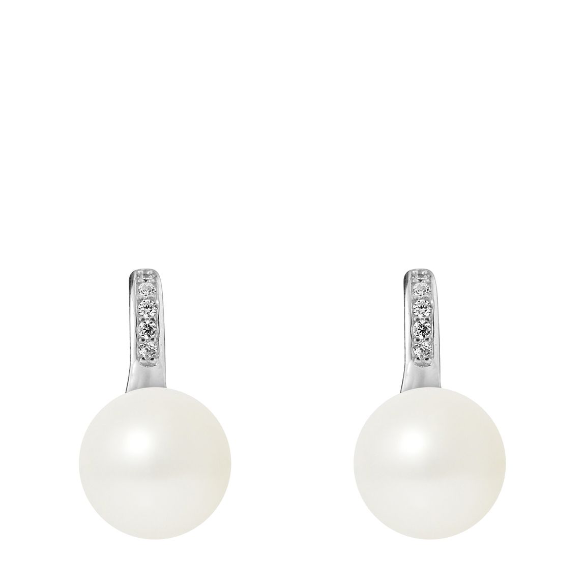 White Pearl Silver Earrings main product photo