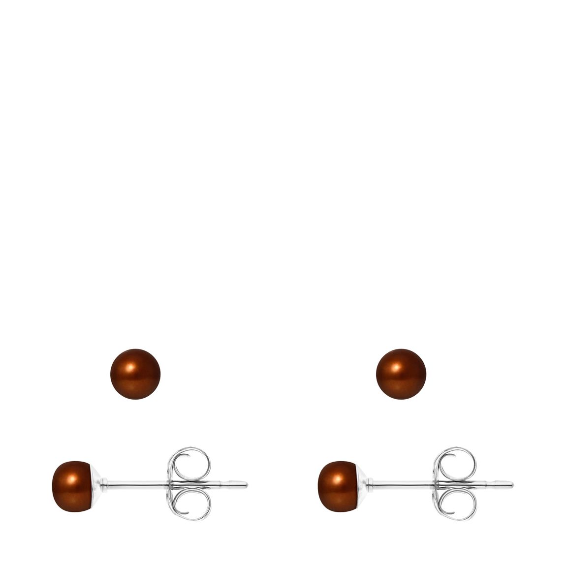 Gold Silver Pearl Earrings 4-5mm main product photo