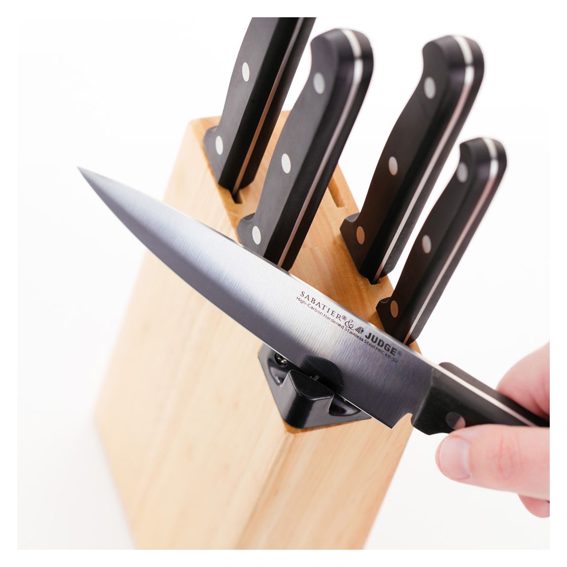 5 Piece Sabatier IV Knife Block Set with Knife Sharpener main product photo