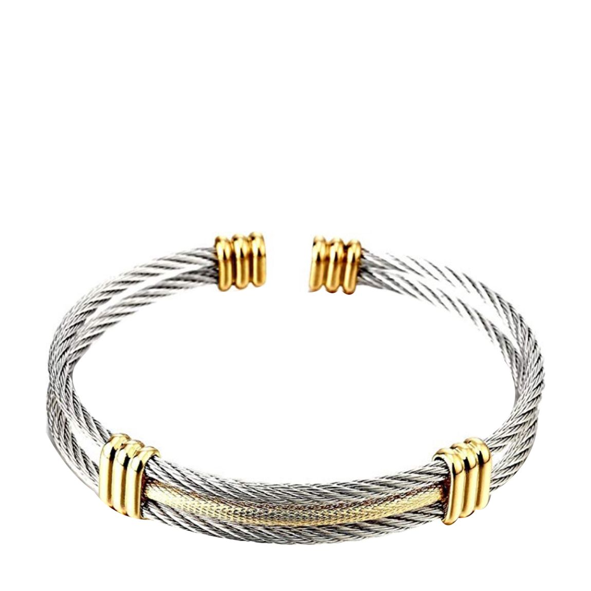 18K Gold Plated/ Silver Plated Cable Cuff Bangle main product photo