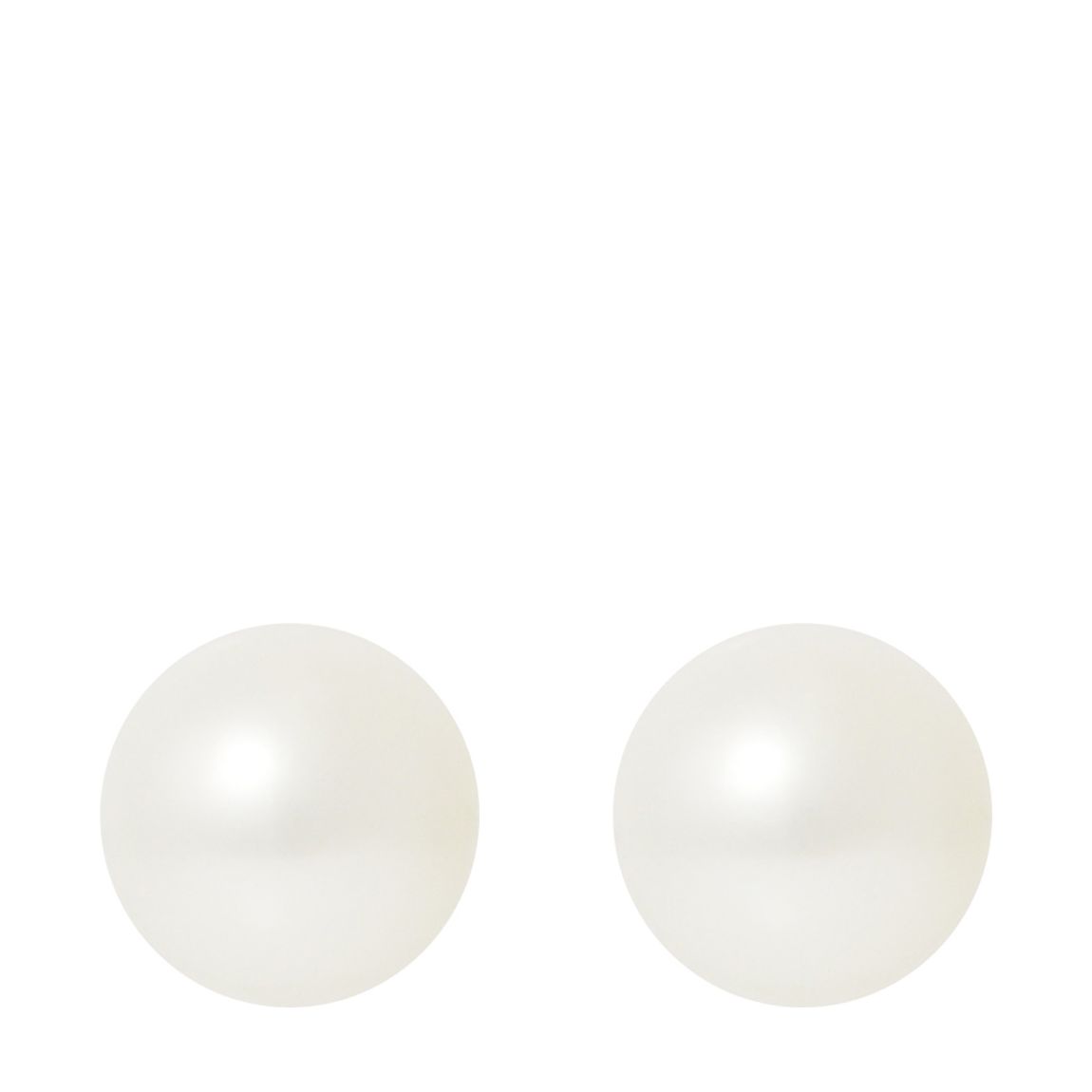 Yellow Gold/White Button Pearl Earrings 8-9mm main product photo