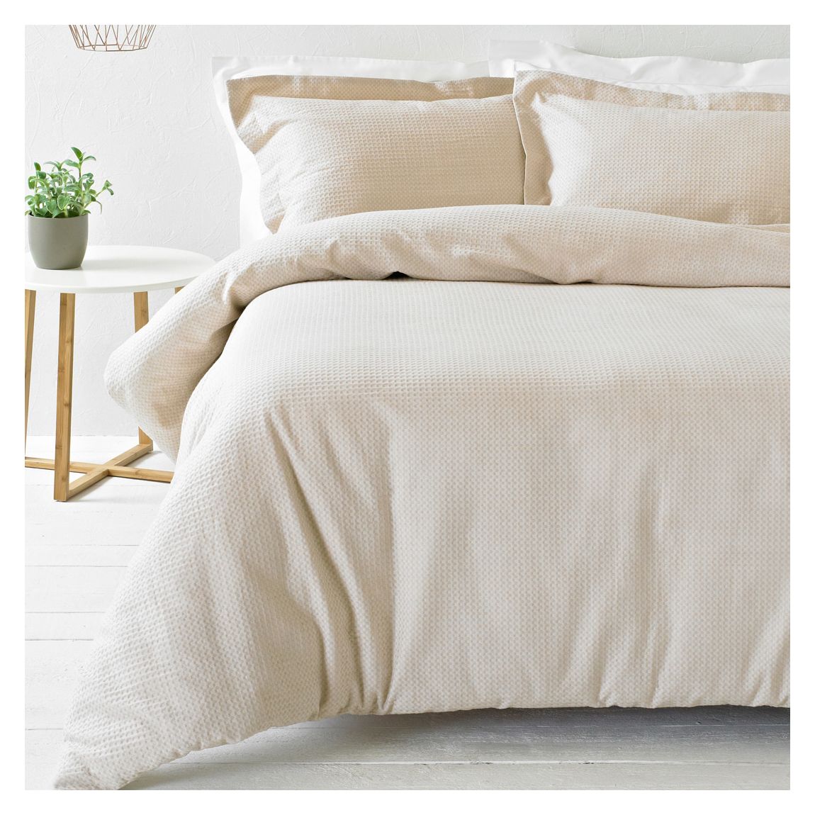 Waffle King Duvet Cover Set, Blush main product photo