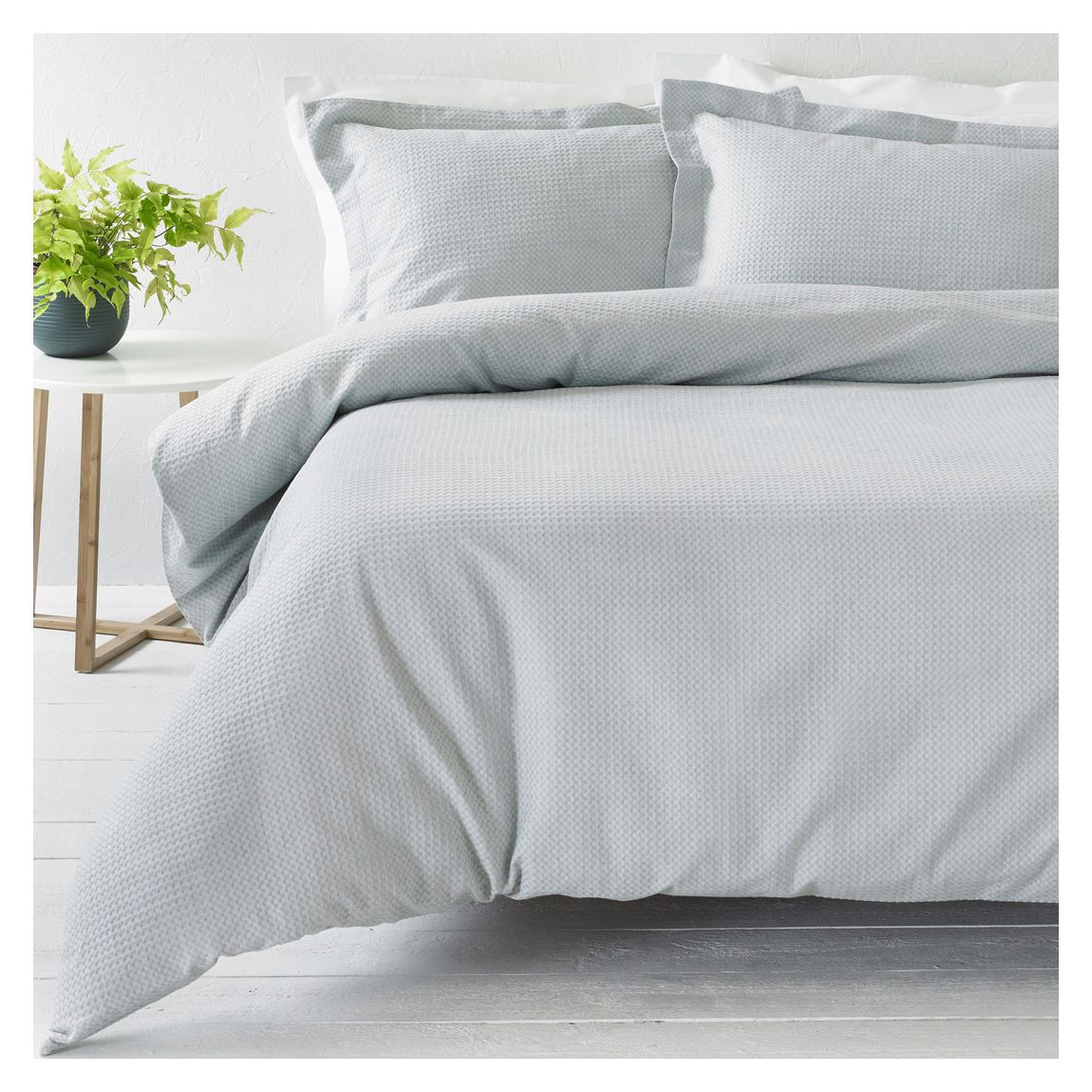 Waffle King Duvet Cover Set, Silver main product photo