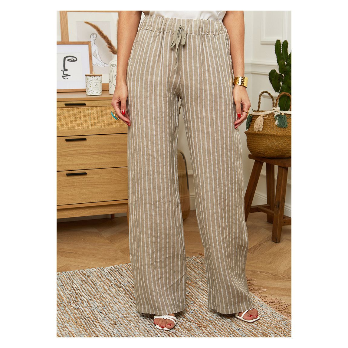 Beige Linen Trouser main product photo