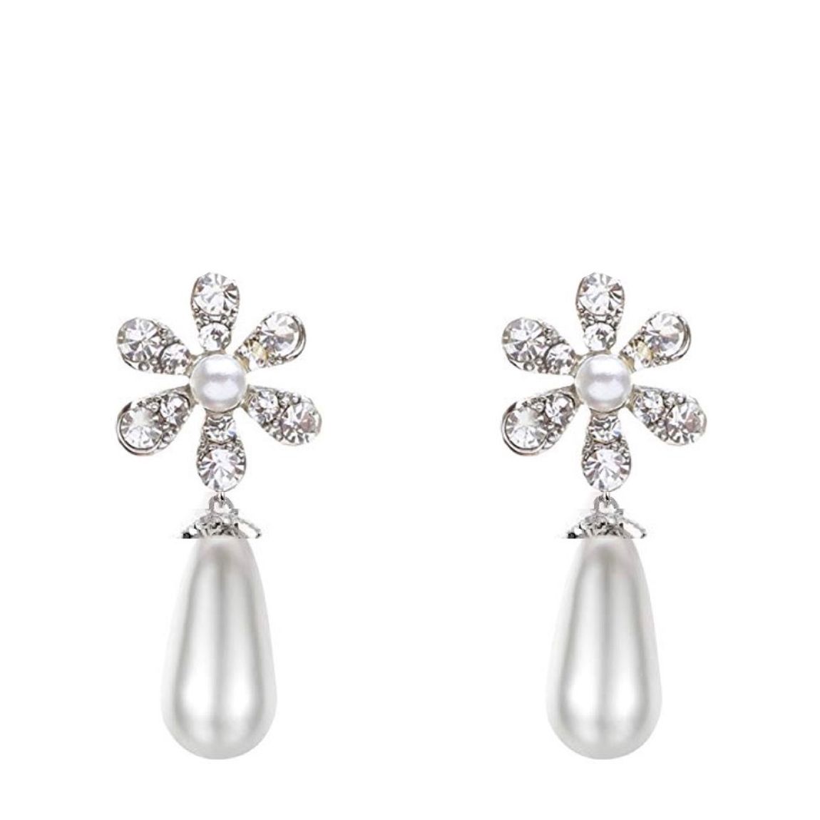 Crystal & Pearl Drop Earrings main product photo