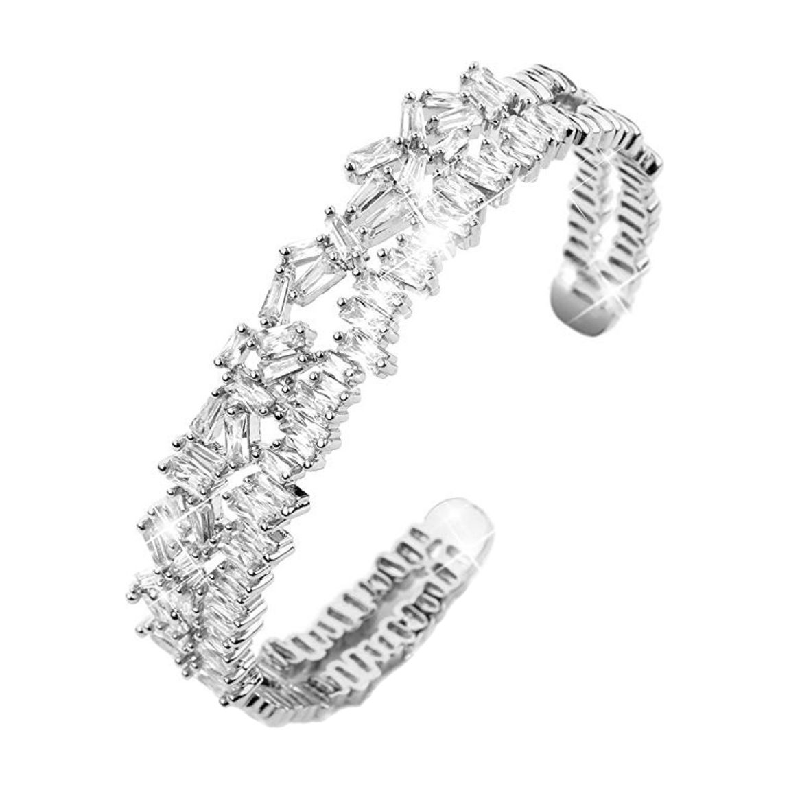 Silver Multi Cz Baguette Cut Bangle main product photo