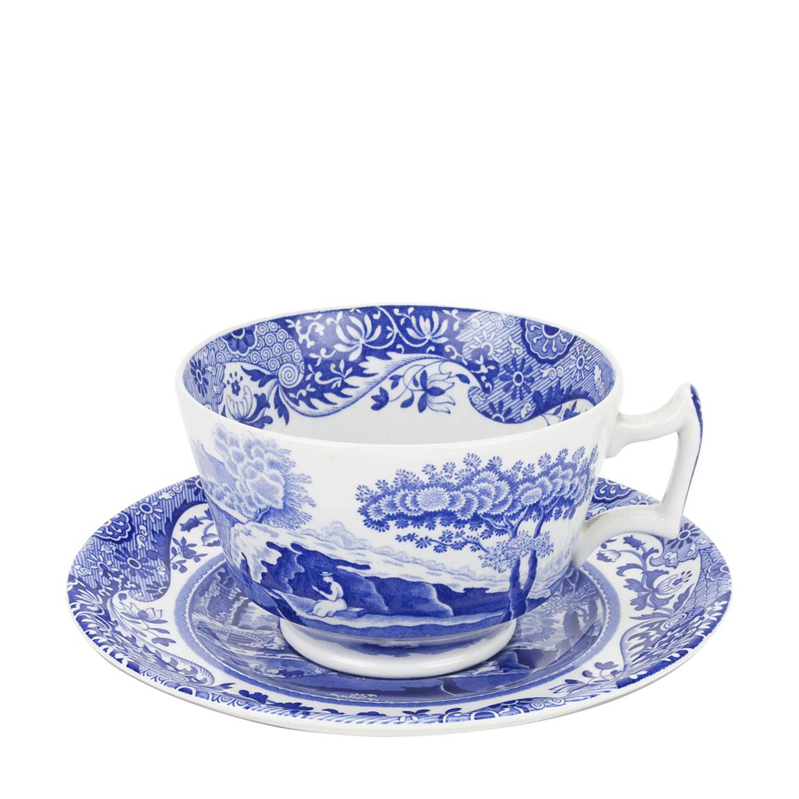 Set of 4 Blue Italian Breakfast Cups & Saucers main product photo