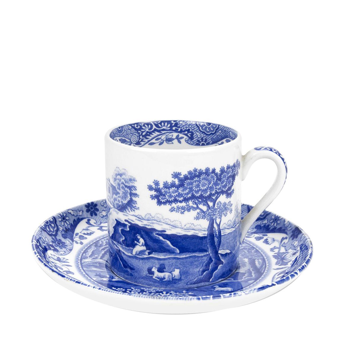 Set of 4 Blue Italian Coffee Cups & Saucers main product photo