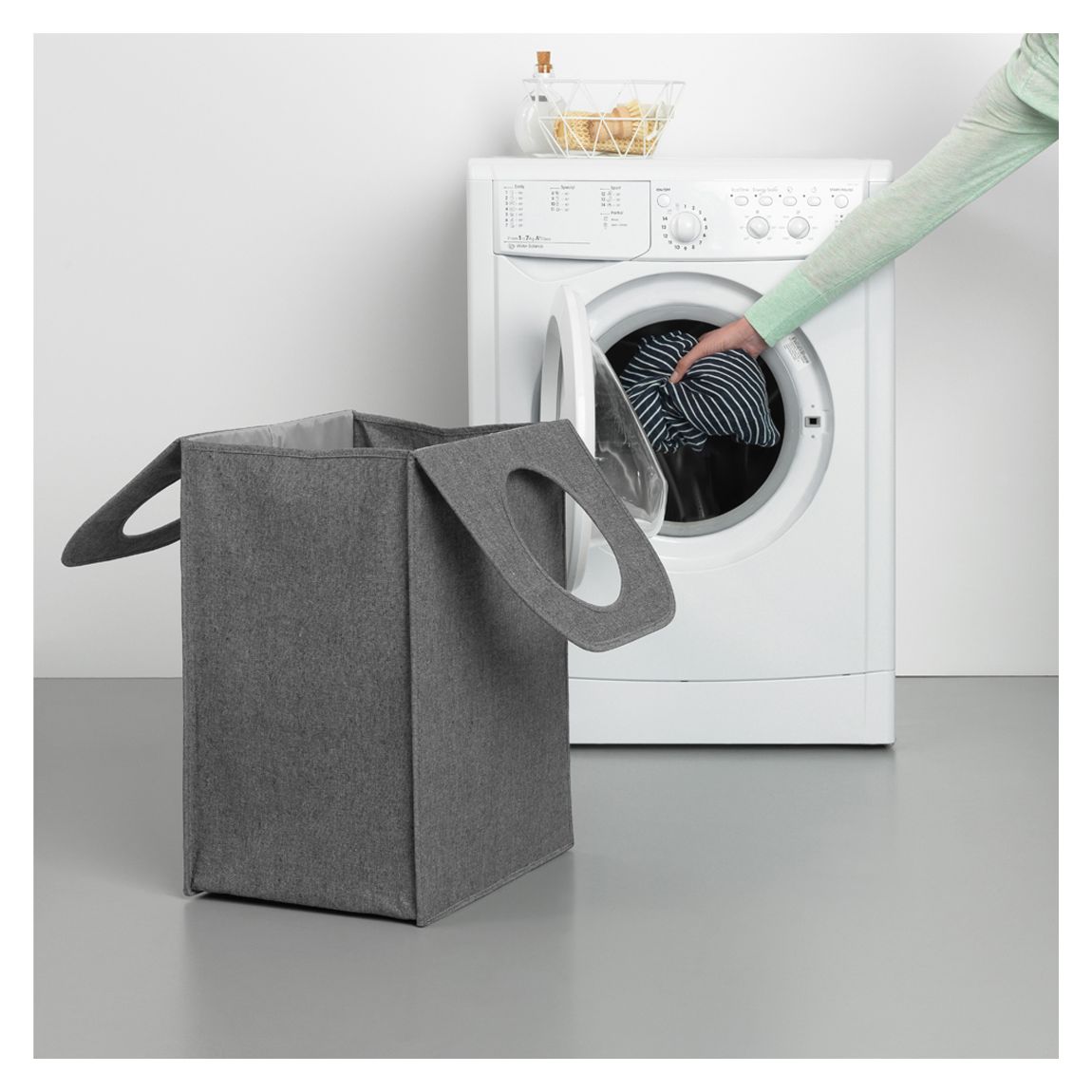 Pepper Black Rectangular Laundry Bag, 55L main product photo