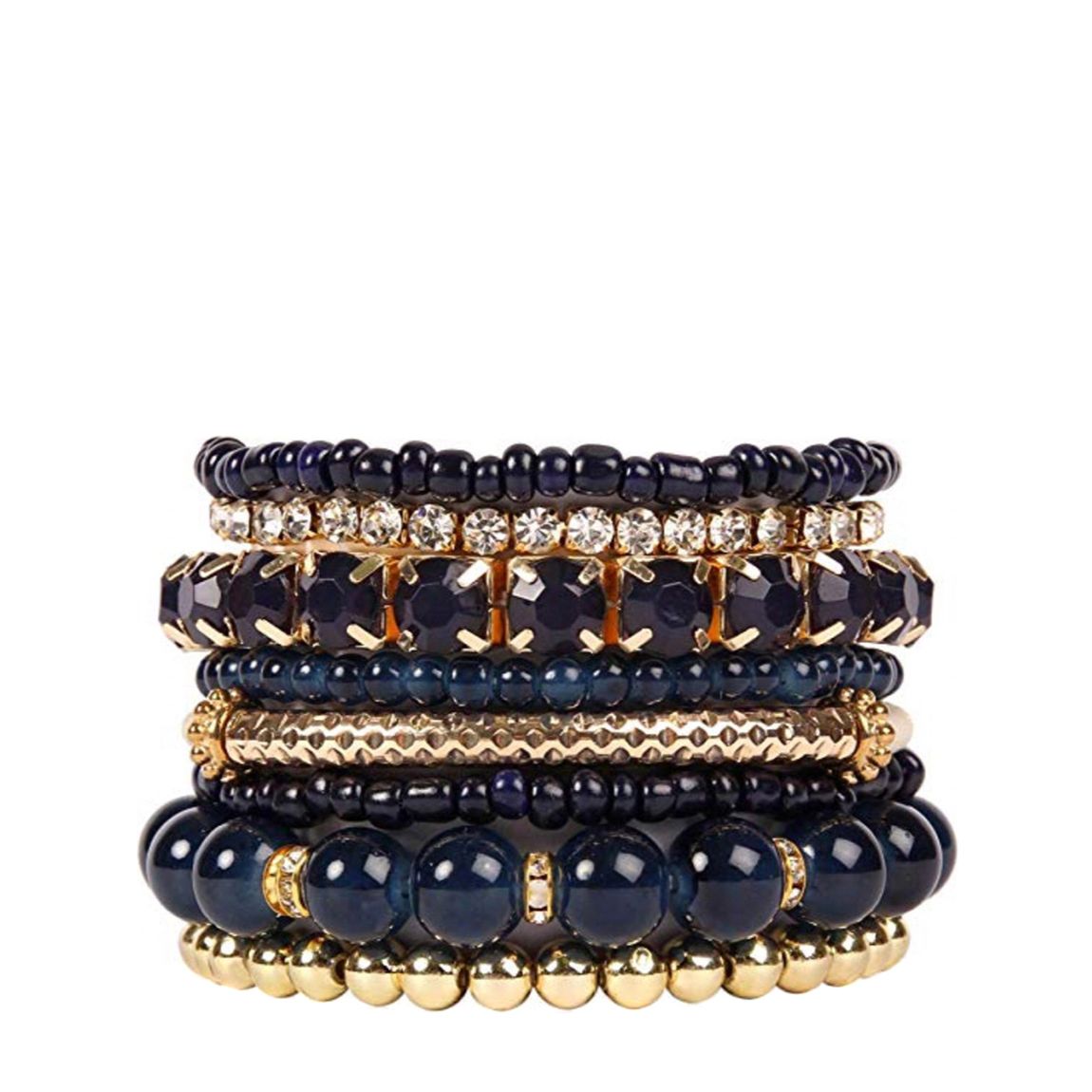 Black Bead / Crystal Bracelet Set main product photo
