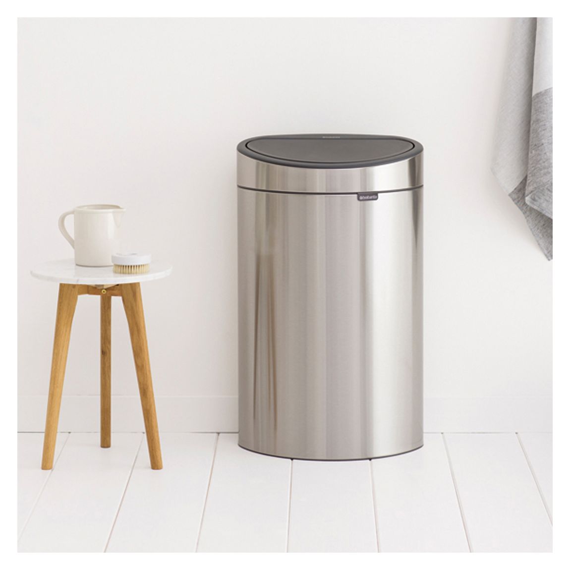 Matt Steel New Touch Bin, 40L main product photo