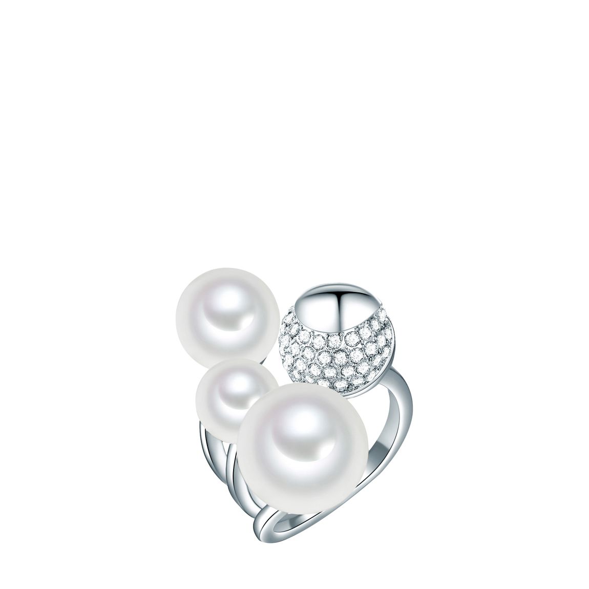 Silver Pearl Ring 8-12mm main product photo