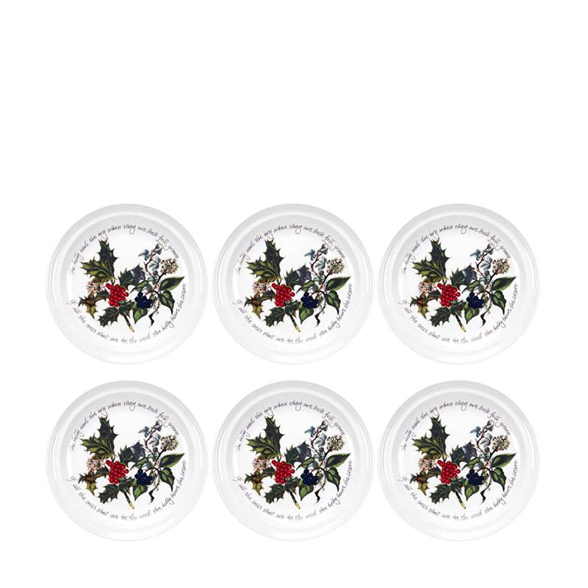 Set of 6 The Holly & The Ivy Plates, 25cm main product photo