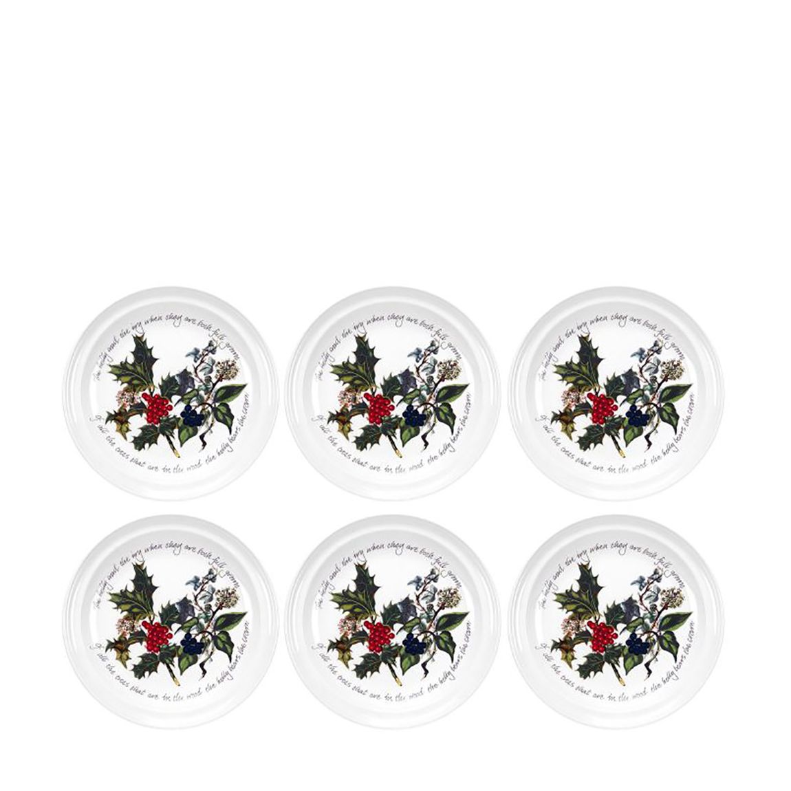 Set of 6 The Holly & The Ivy Plates, 8" main product photo