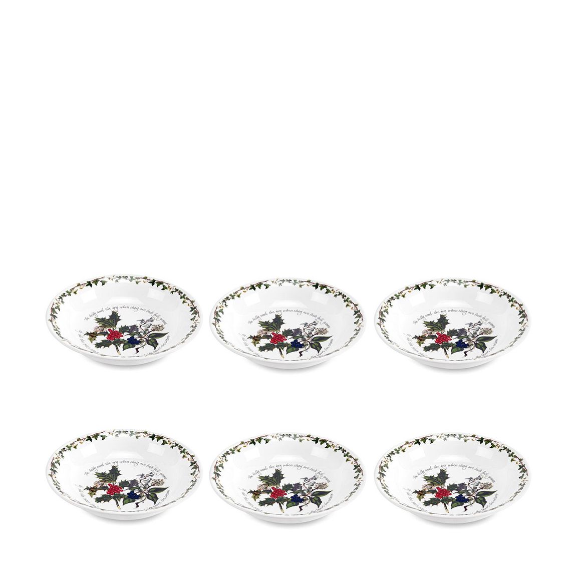 Set of 6 The Holly & The Ivy Pasta Bowl 8" main product photo