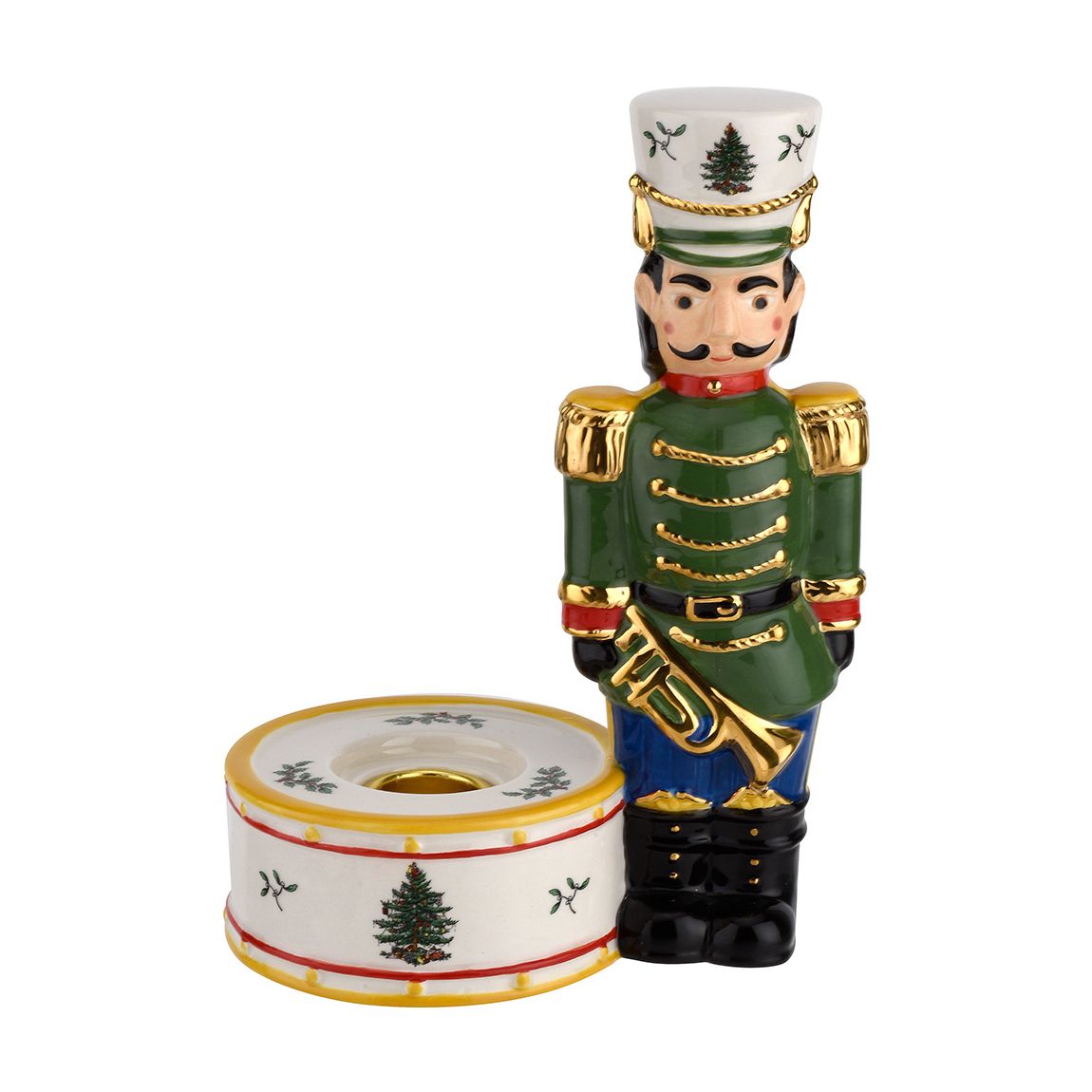 Christmas Tree Nutcracker Candle Holder Green main product photo