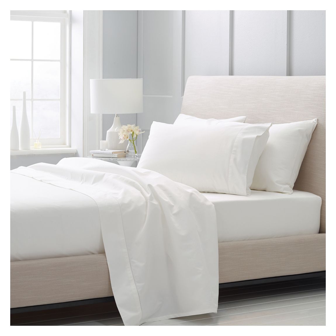 1000TC King Duvet Cover, Snow main product photo