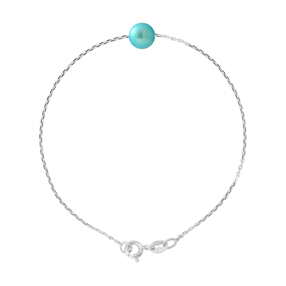 Silver Bracelet with Turquoise Pearl 7-8 mm main product photo