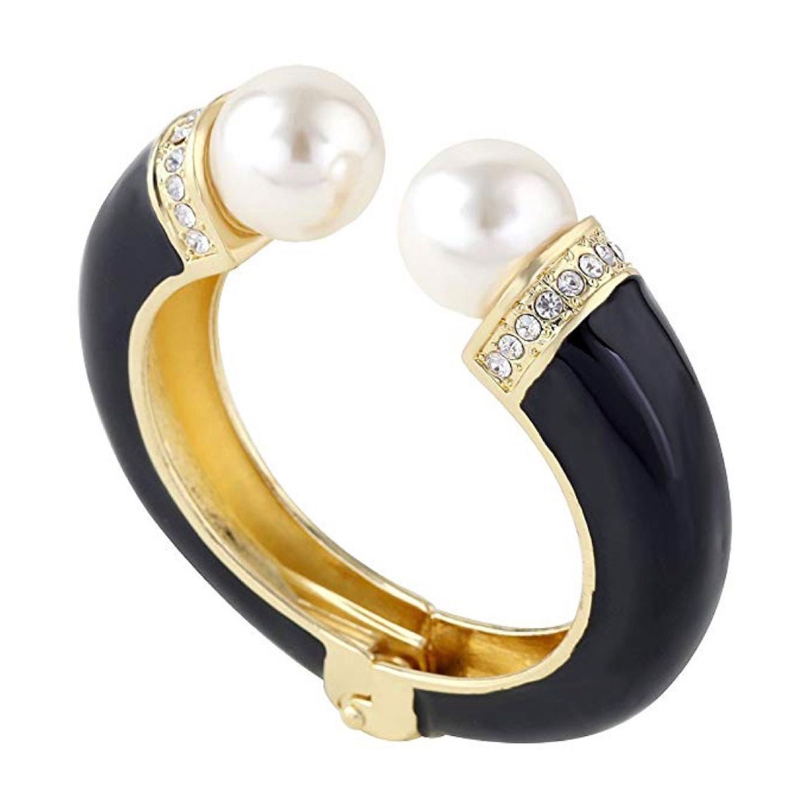 Black Enamel and Pearl Bangle main product photo