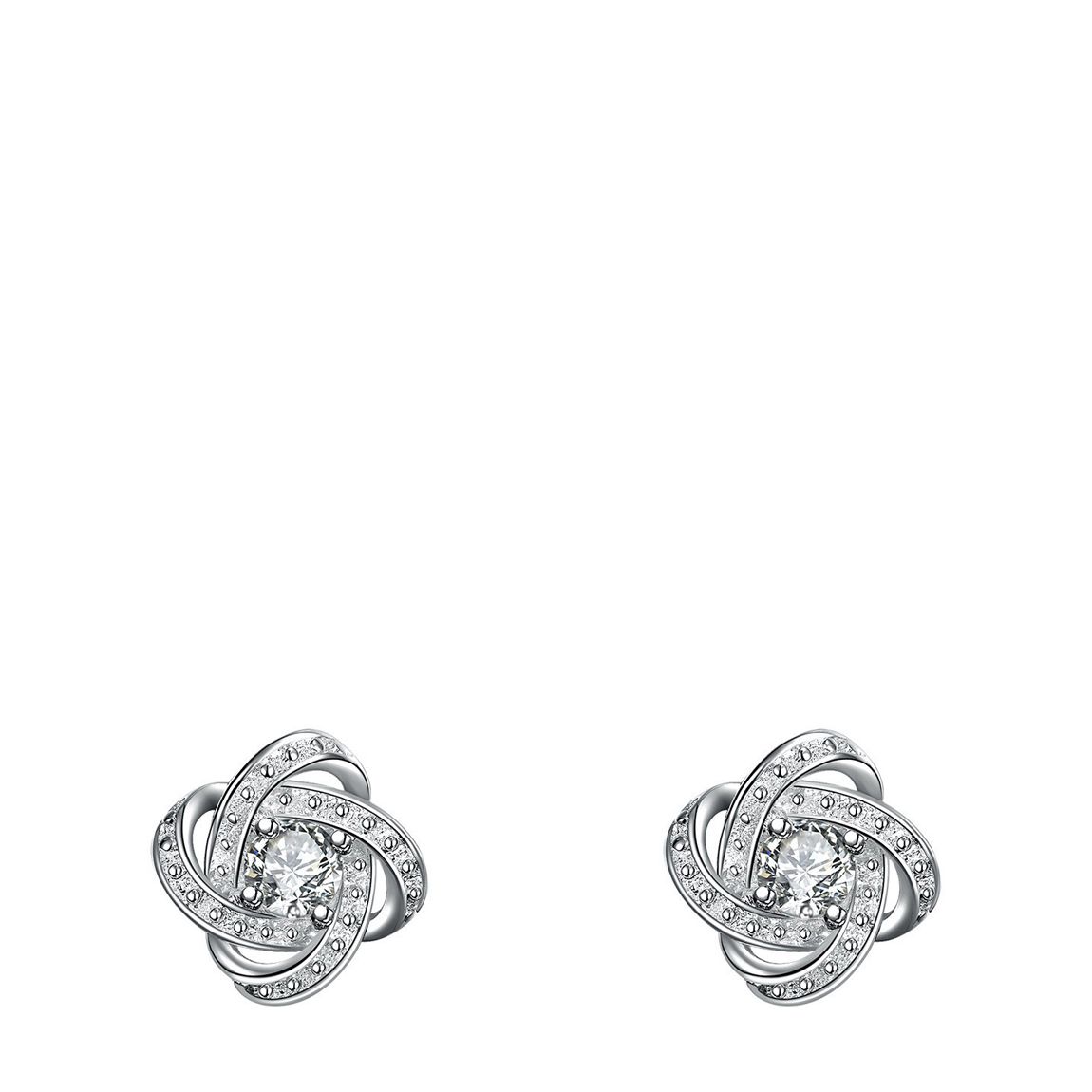 Silver Plated Swarovski Elements Twist Stud Earrings main product photo
