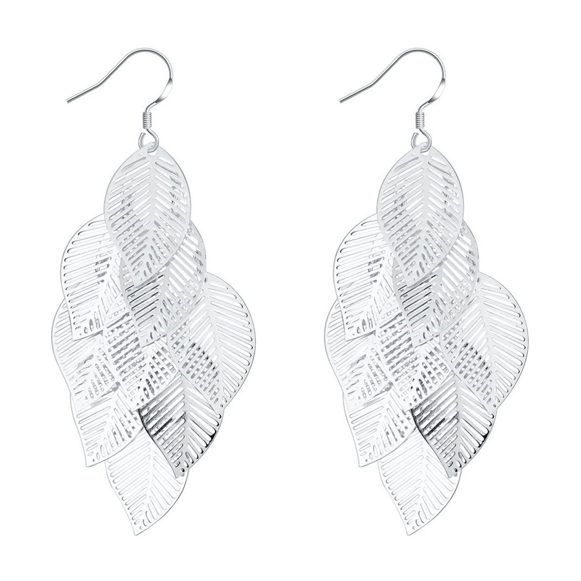 White Feathering Hanging Earrings main product photo