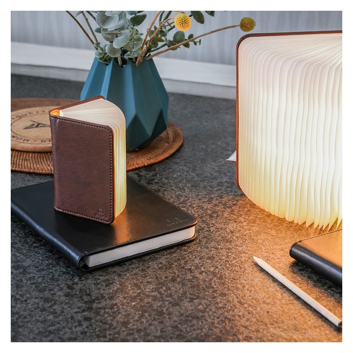 Large Black Leather Smart Book Light main product photo